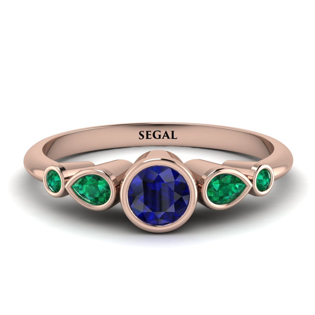 Bezel Symmetrical Sapphire Ring - Ivy No. 29