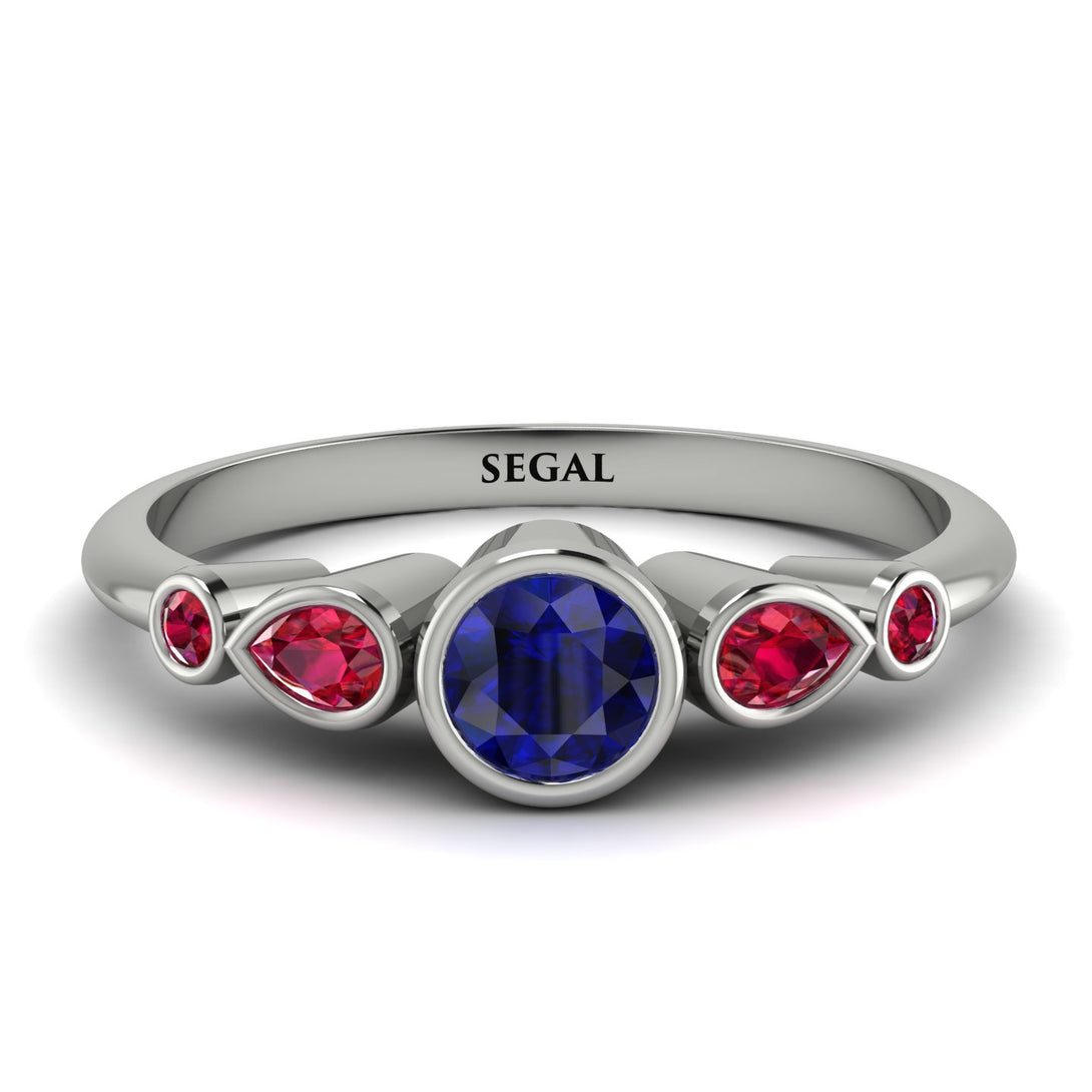 Bezel Symmetrical Sapphire Ring - Ivy No. 60