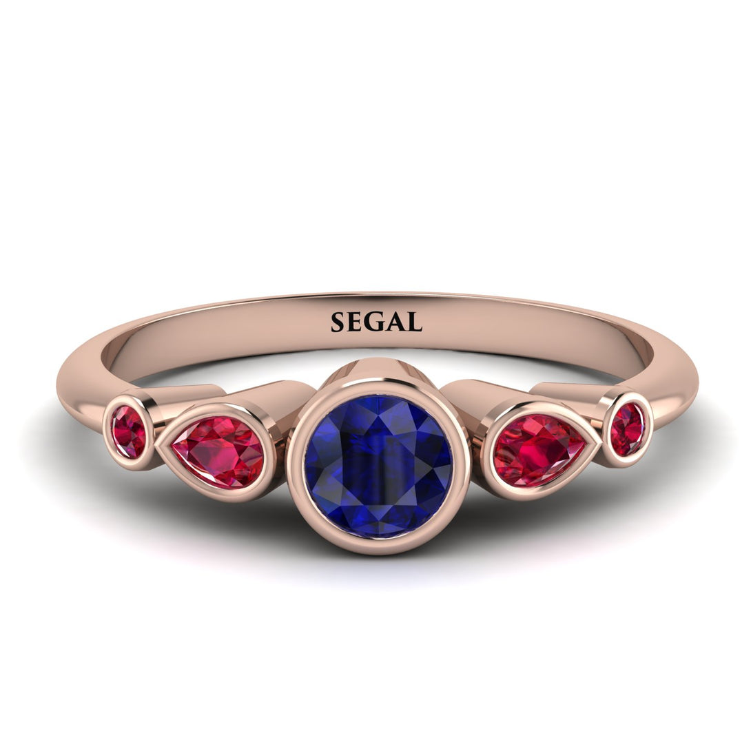 Bezel Symmetrical Sapphire Ring - Ivy No. 59