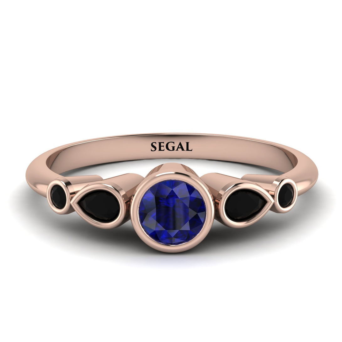 Bezel Symmetrical Sapphire Ring - Ivy No. 44