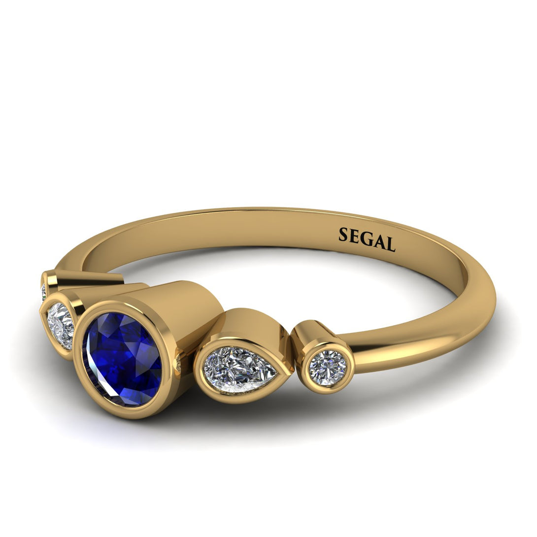 Bezel Symmetrical Sapphire Ring - Ivy No. 13