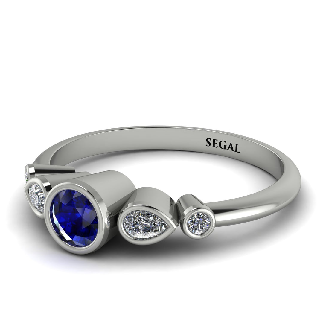 Bezel Symmetrical Sapphire Ring - Ivy No. 15