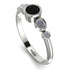 Bezel Symmetrical Black Diamond Ring - Ivy No. 9