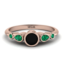 Bezel Symmetrical Black Diamond Ring - Ivy No. 23 image 1