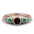 Bezel Symmetrical Black Diamond Ring - Ivy No. 23