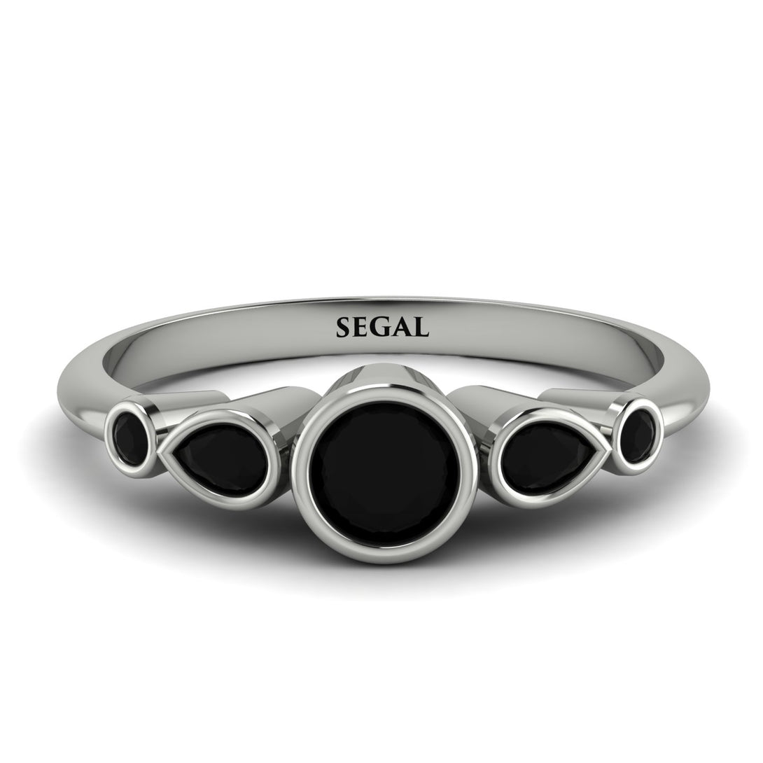 Bezel Symmetrical Black Diamond Ring - Ivy No. 39