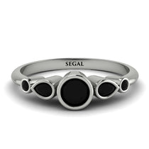 Bezel Symmetrical Black Diamond Ring - Ivy No. 39 image 1