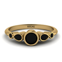 Bezel Symmetrical Black Diamond Ring - Ivy No. 37 image 1