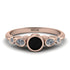 Bezel Symmetrical Black Diamond Ring - Ivy No. 8