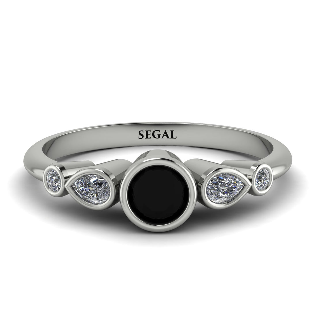 Bezel Symmetrical Black Diamond Ring - Ivy No. 9