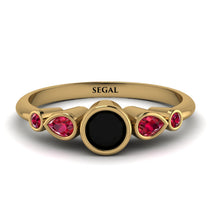 Bezel Symmetrical Black Diamond Ring - Ivy No. 52 image 1