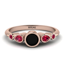 Bezel Symmetrical Black Diamond Ring - Ivy No. 53 image 1