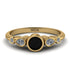 Bezel Symmetrical Black Diamond Ring - Ivy No. 7