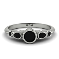 Bezel Symmetrical Black Diamond Ring - Ivy No. 69 image 1