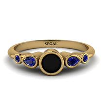 Bezel Symmetrical Black Diamond Ring - Ivy No. 67 image 1