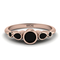 Bezel Symmetrical Black Diamond Ring - Ivy No. 38 image 1