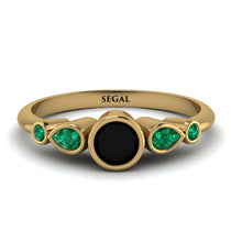 Bezel Symmetrical Black Diamond Ring - Ivy No. 22 image 1