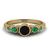 Bezel Symmetrical Black Diamond Ring - Ivy No. 22