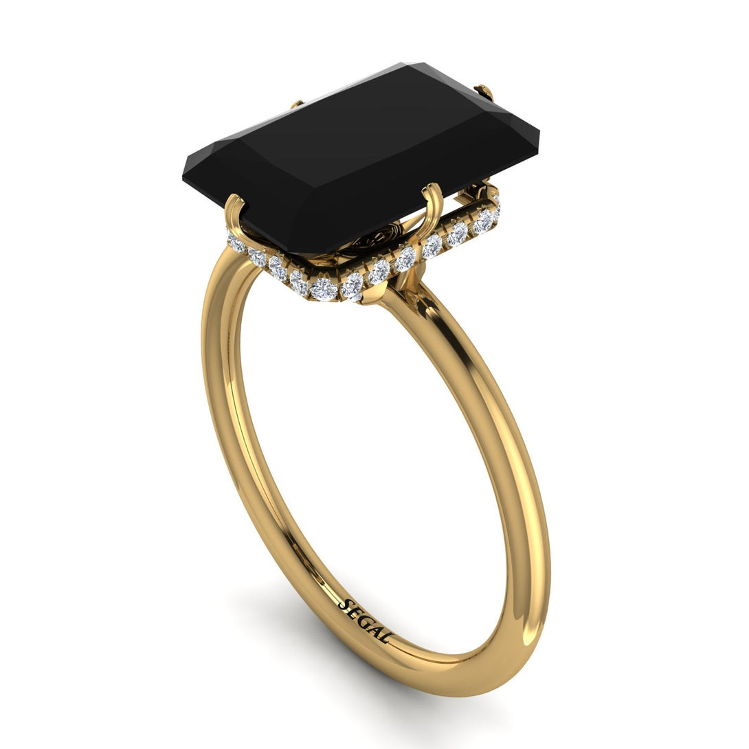 John's Custom Emerald Cut Black Diamond Solitaire Engagement Ring - Vanessa No. 70