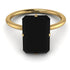 John's Custom Emerald Cut Black Diamond Solitaire Engagement Ring - Vanessa No. 70