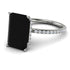 Melodi's Custom Hidden Halo Emerald Cut Black Diamond Engagement Ring - Melodi No. 39