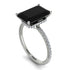 Melodi's Custom Hidden Halo Emerald Cut Black Diamond Engagement Ring - Melodi No. 39