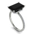 Hidden Halo Emerald Cut Black Diamond Engagement Ring - Melodi No. 9