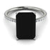 Hidden Halo Emerald Cut Black Diamond Engagement Ring - Melodi No. 9