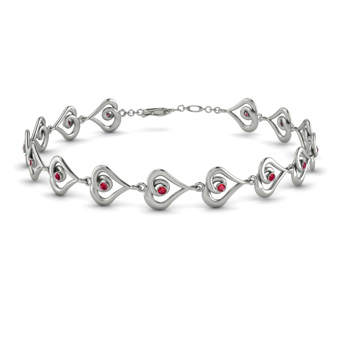 Heart Ruby Bracelet - Martha No. 12