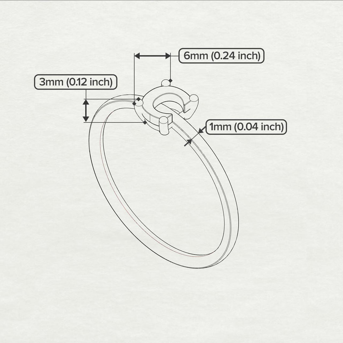 C Letter - Initial Rose Gold Diamond Ring