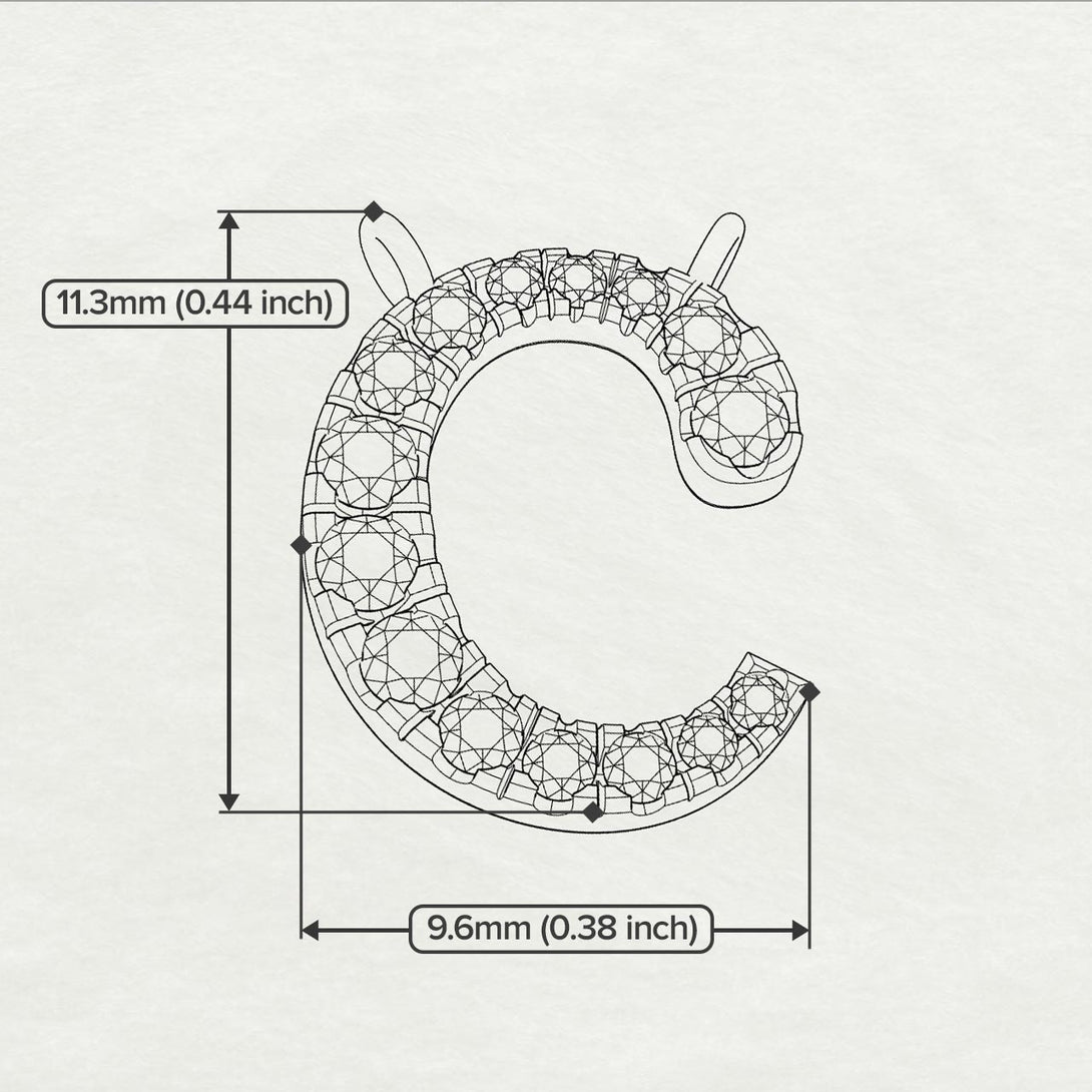 Diamond Gold Initial Necklace - C