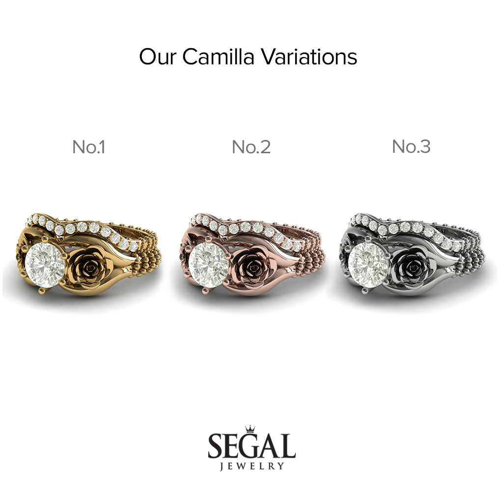 The Rose Gold Spike Bridal Set Diamond Ring- Camilla no. 1