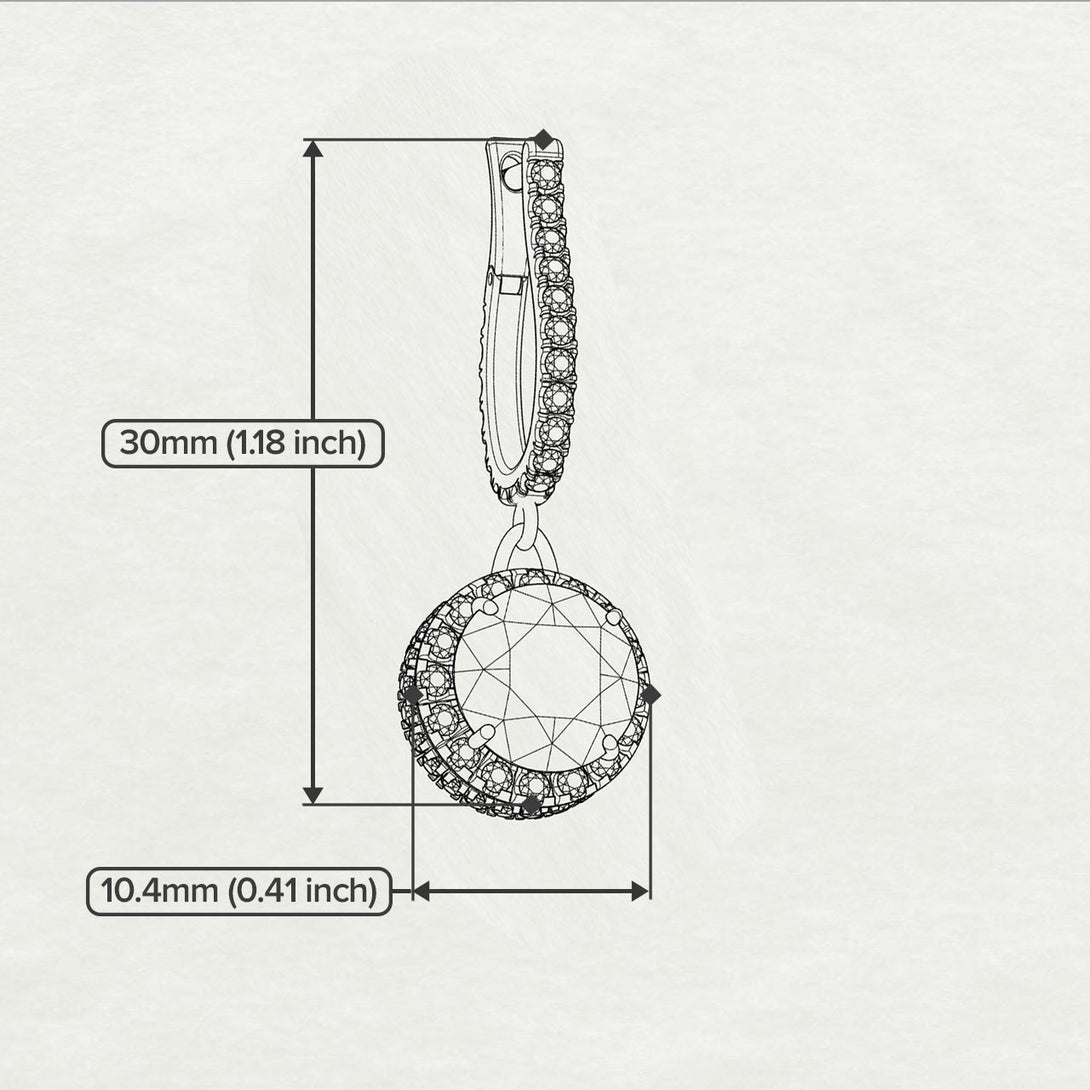 Hidden Halo Emerald Hoop Earrings - Catalina No. 35
