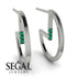 Circle Stud Earring With Hidden Emerald - Karter No. 6 image 5