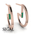 Circle Stud Earring With Hidden Emerald - Karter No. 5 image 5