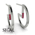 Circle Stud Earring With Hidden Ruby - Karter No. 12