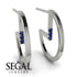 Circle Stud Earring With Hidden Sapphire - Karter No. 15