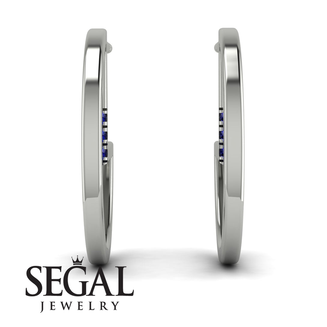 Circle Stud Earring With Hidden Sapphire - Karter No. 15