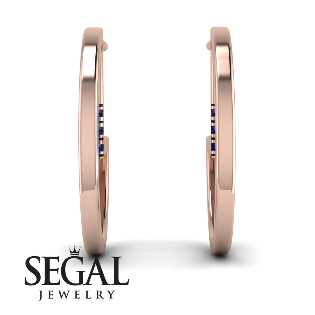 Circle Stud Earring With Hidden Sapphire - Karter No. 14