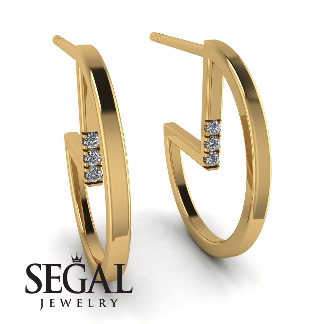 Circle Stud Earring With Hidden Diamond - Karter No. 1