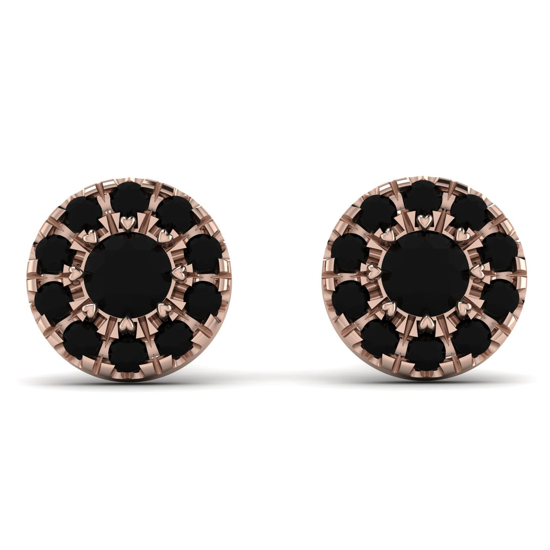 Halo Black Diamond Earrings - Heaven No. 38