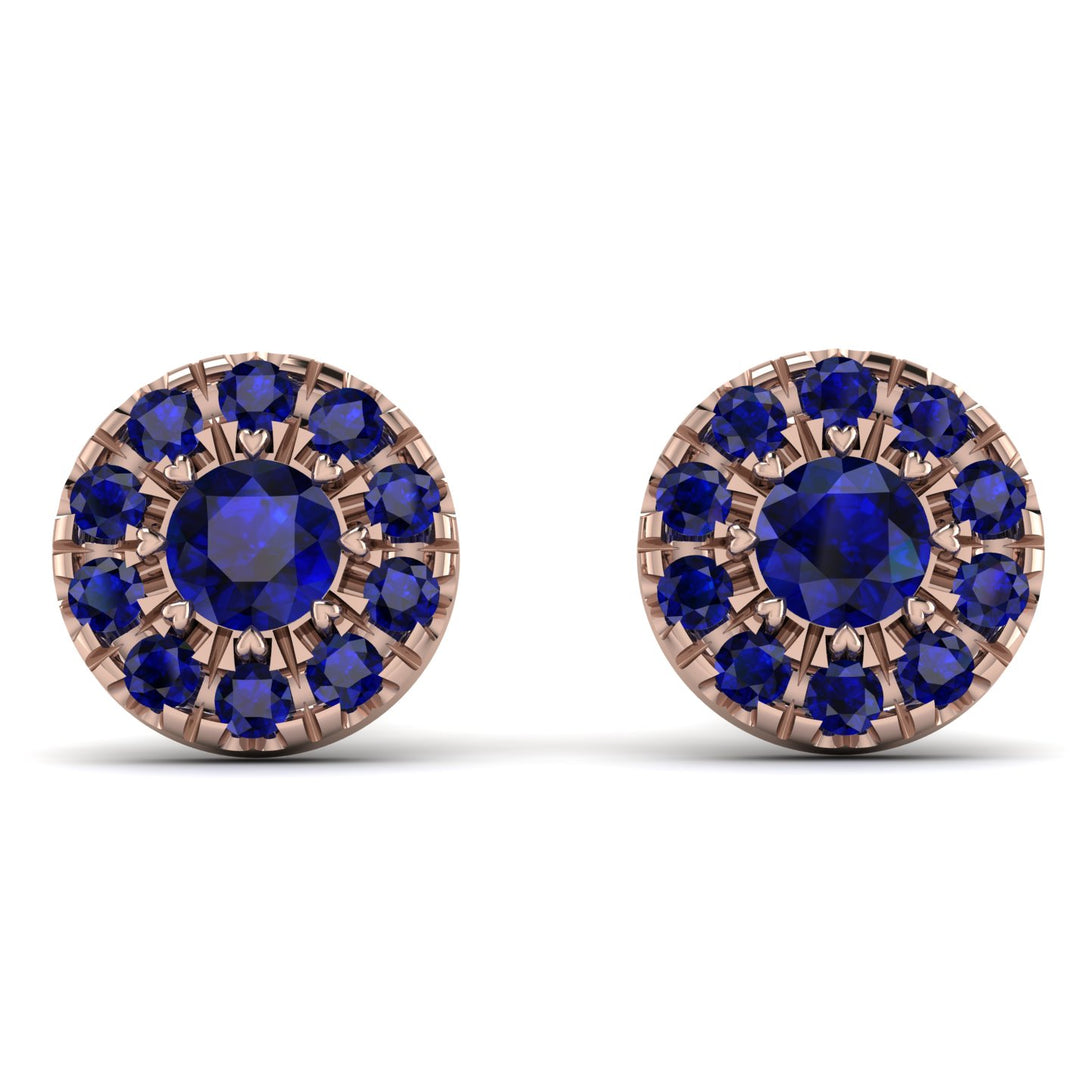 Halo Sapphire Earrings - Heaven No. 74