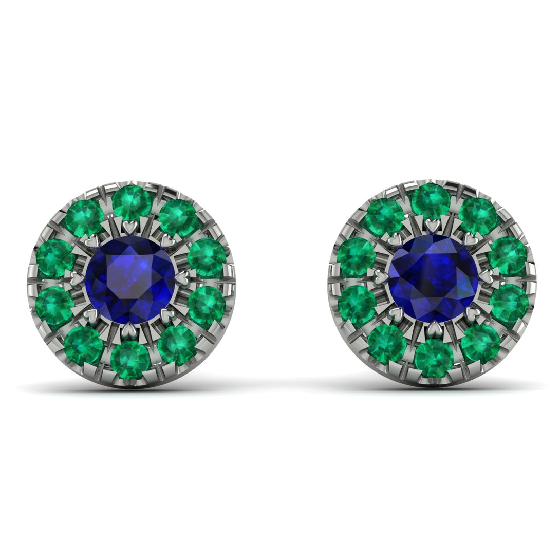 Halo Sapphire Earrings - Heaven No. 30
