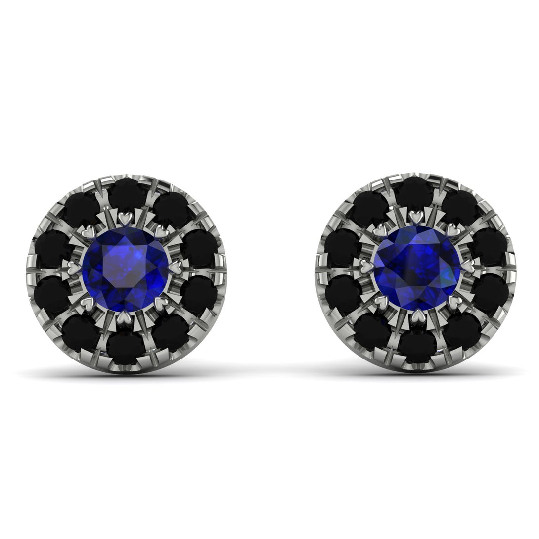Halo Sapphire Earrings - Heaven No. 45
