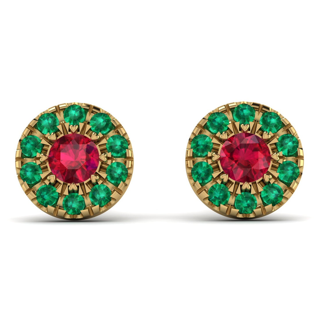 Halo Ruby Earrings - Heaven No. 25