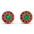 Halo Emerald Earrings - Heaven No. 49 image 1