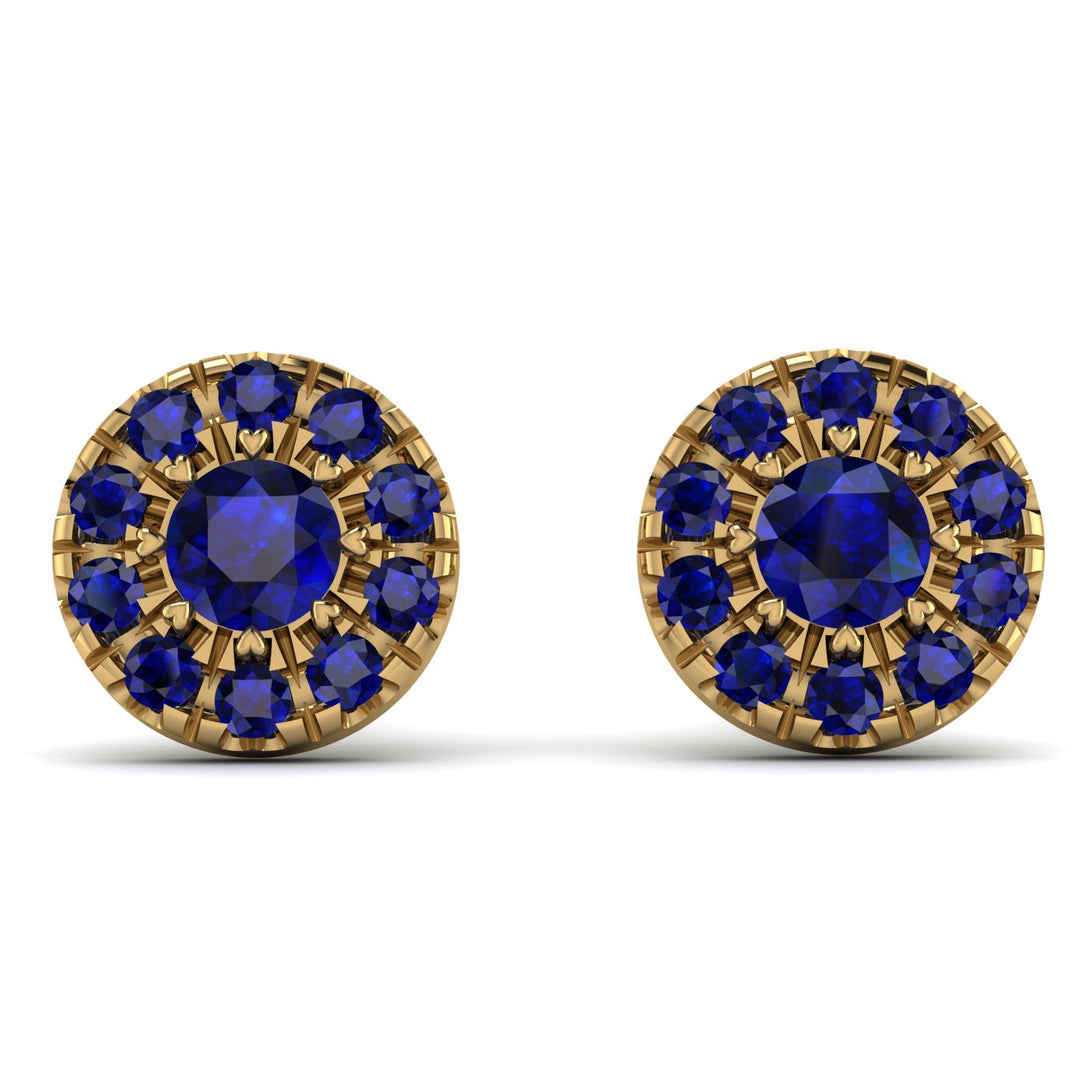Halo Sapphire Earrings - Heaven No. 73