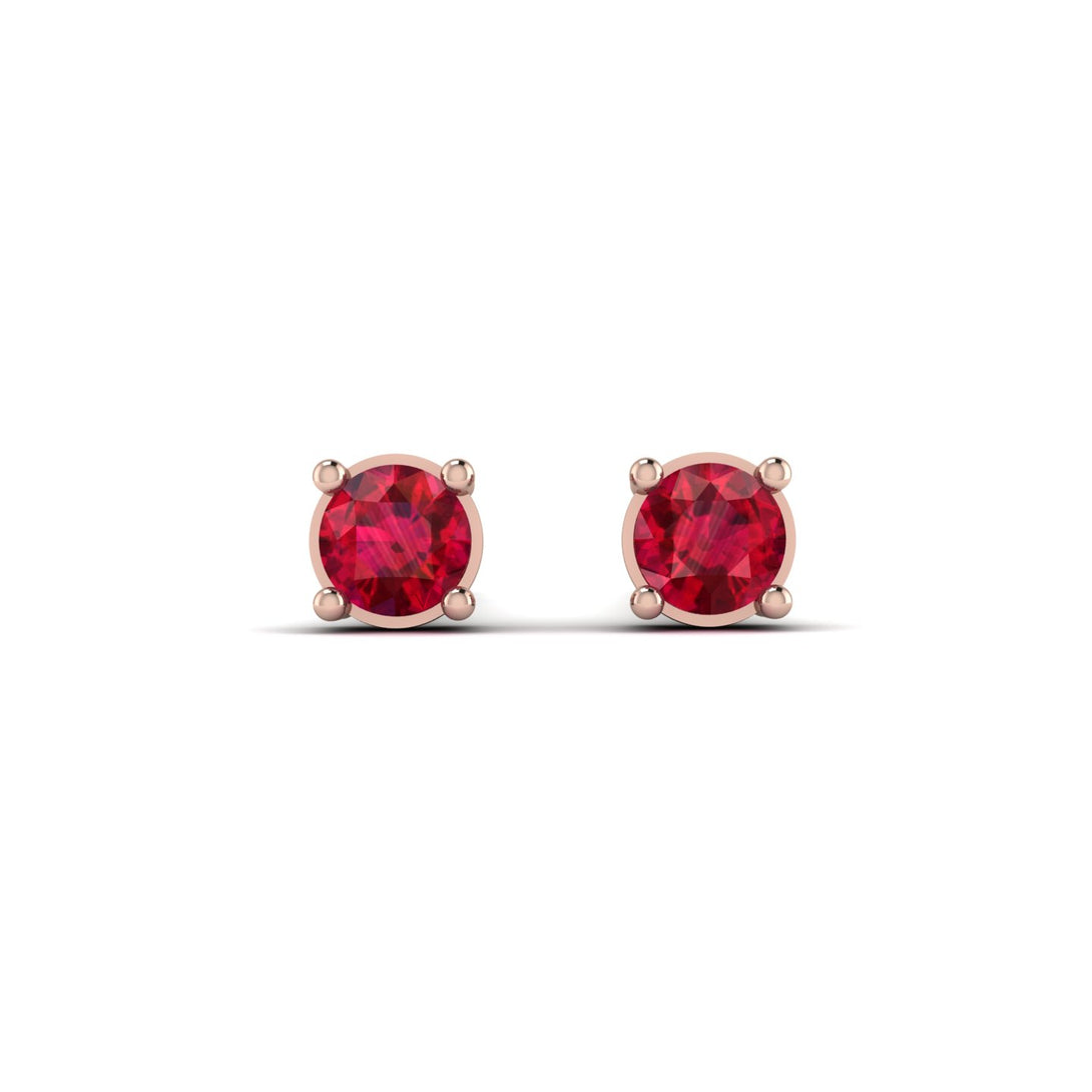 Minimalist Ruby Earrings - Myla No. 11