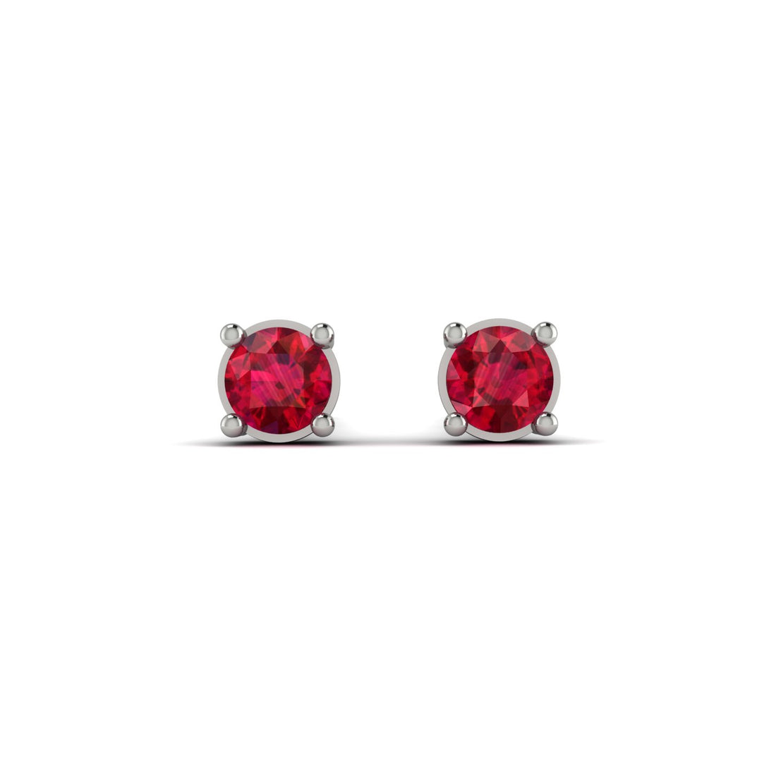 Minimalist Ruby Earrings - Myla No. 12