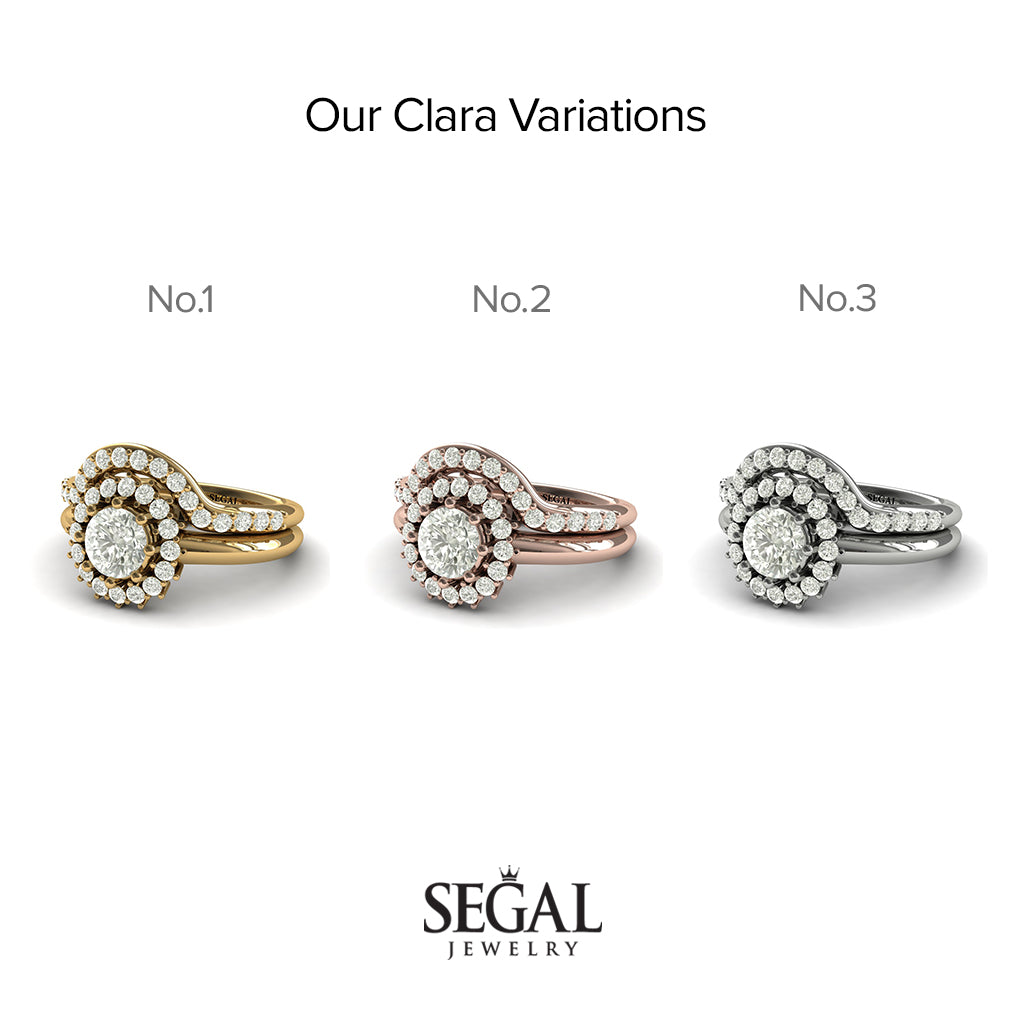 Halo's Vintage Bridal Set Diamond Ring- Clara no. 2